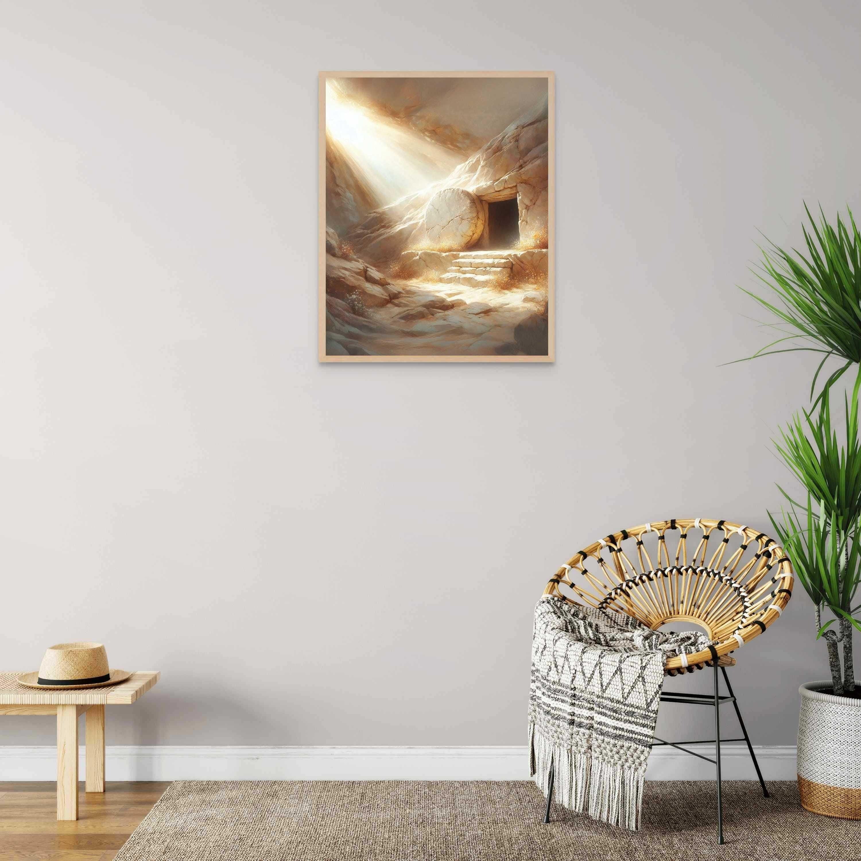 The Tomb is Empty Poster, Christian Poster, Easter Art Poster, Picture of Jesus' Resurrection, Jesus Poster